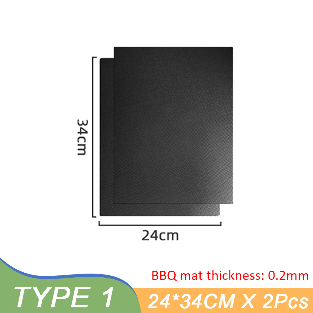 2Pcs Reusable Non-Stick BBQ Grill Mats  