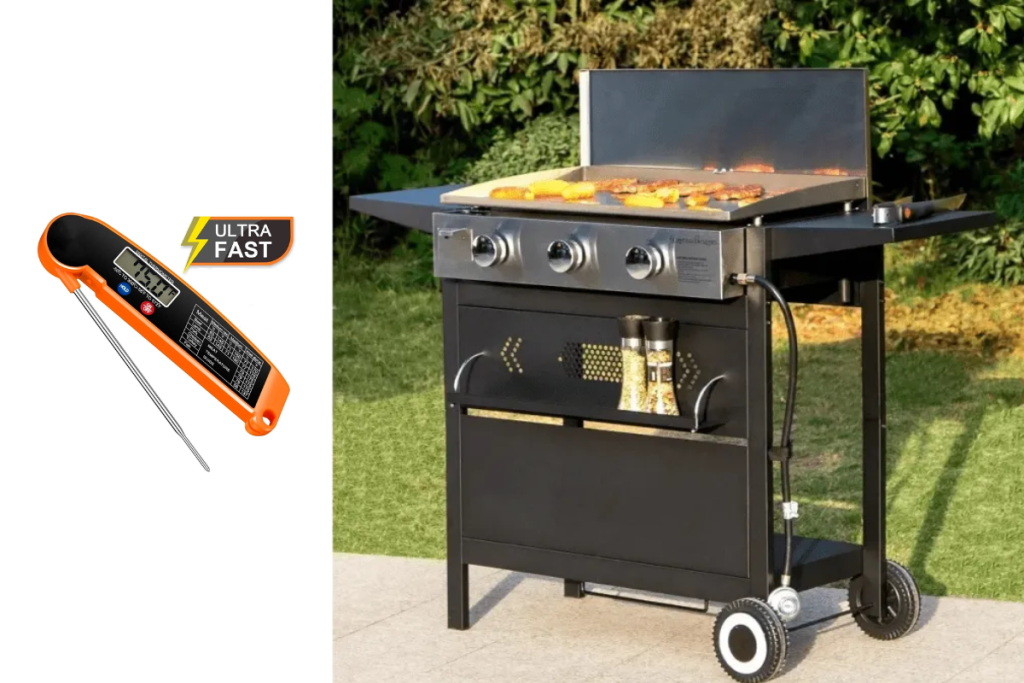 Perfect Your Meals with the 3-Burner Flat Top Propane Griddle Grill with Instant Read Thermometer