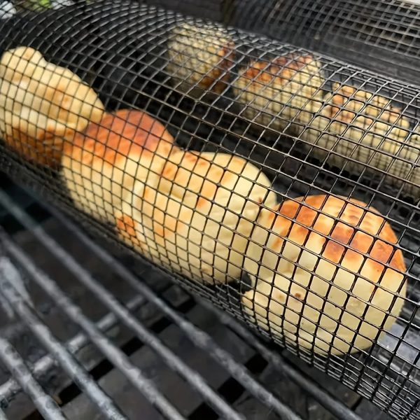 Portable Stainless Steel BBQ Grill Net & Rolling Basket - Image 7