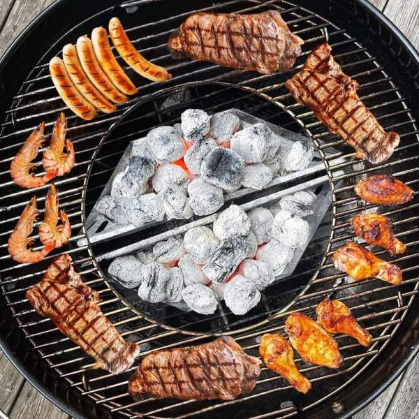 2Pcs Stainless Steel Charcoal Grill Baskets