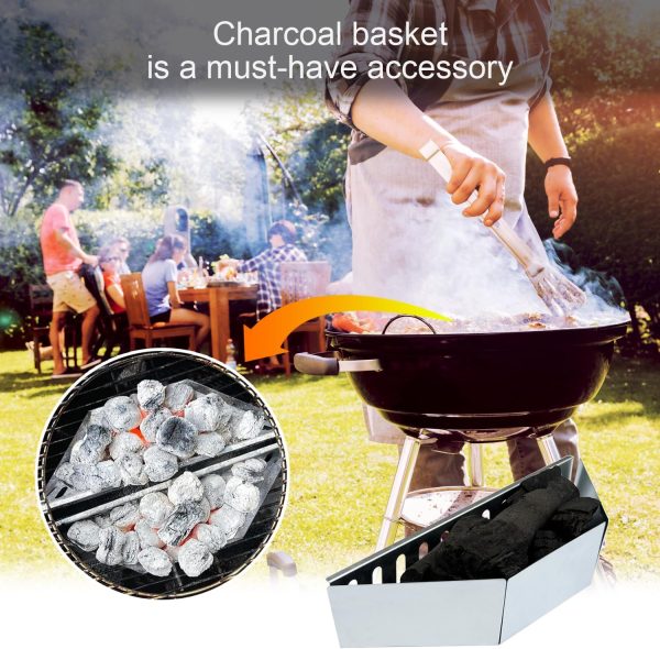 2Pcs Stainless Steel Charcoal Grill Baskets - Image 3