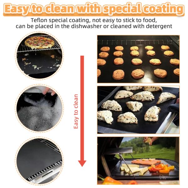 2Pcs Reusable Non-Stick BBQ Grill Mats - Image 5
