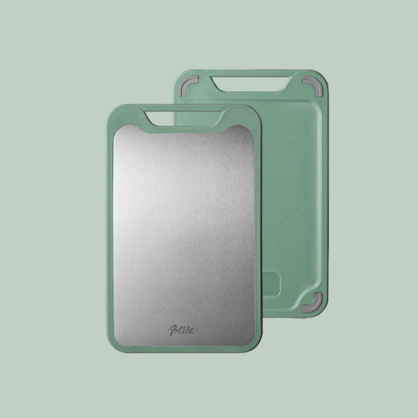 Dual-Purpose Stainless Steel and Plastic Cutting Board