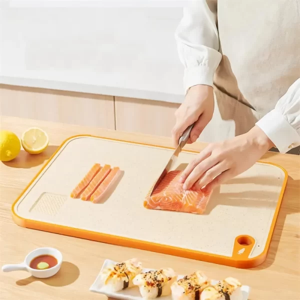Antibacterial Double-Sided Wheat Straw Cutting Board - Image 2
