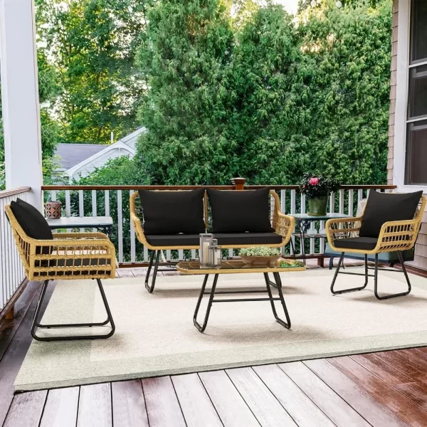 4-Piece Wicker Patio Furniture Set - Image 4