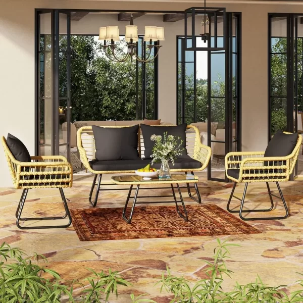 4-Piece Wicker Patio Furniture Set - Image 2