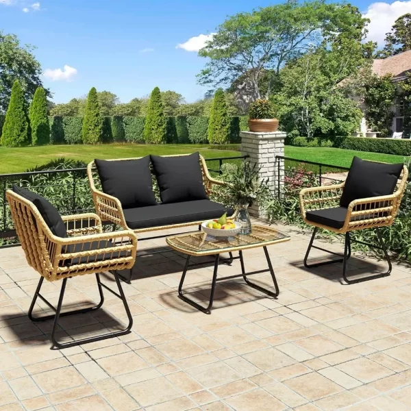4-Piece Wicker Patio Furniture Set - Image 3