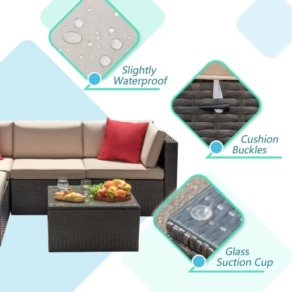 Stylish 5-Piece Patio Furniture Set - Image 5