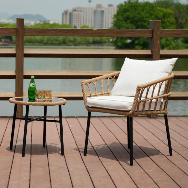 3-Piece Bohemian Rattan Patio Set - Image 3