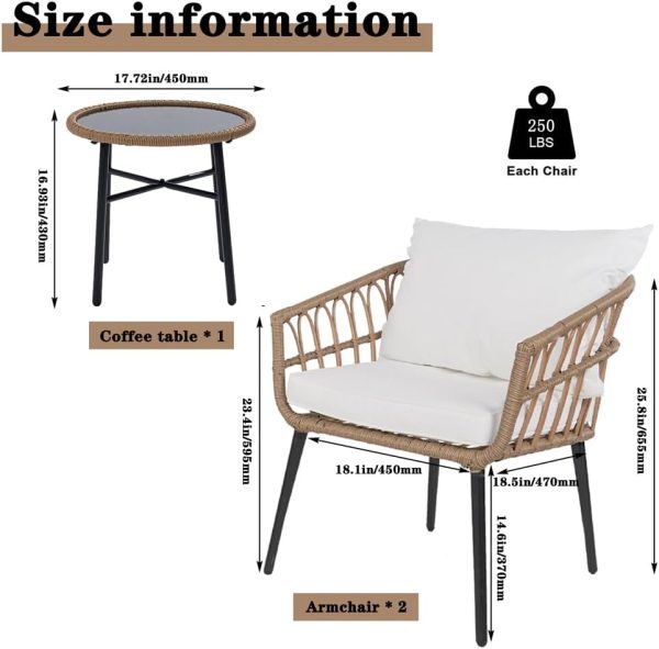 3-Piece Bohemian Rattan Patio Set - Image 7