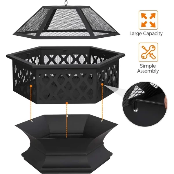 24-Inch Hexagon Fire Pit - Image 4