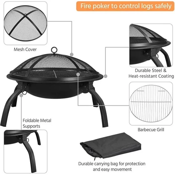 Large Steel Fire Pit - Image 3