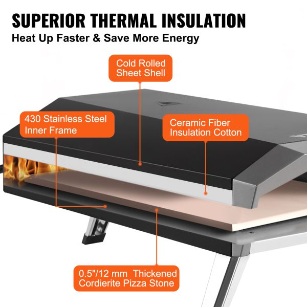 13/16in Portable Outdoor Gas Pizza Oven - Image 6