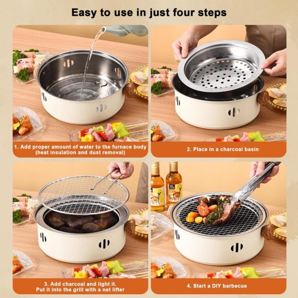 Portable Stainless Steel Charcoal BBQ Grill - Image 4