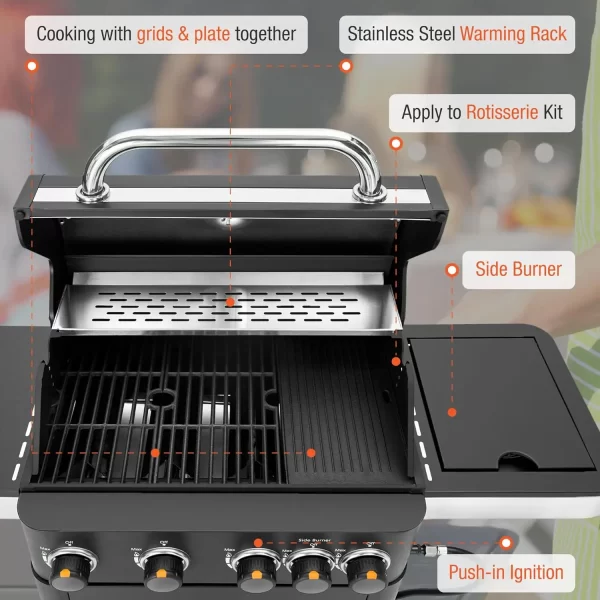 4-Burner Propane Gas BBQ Grill - Image 5