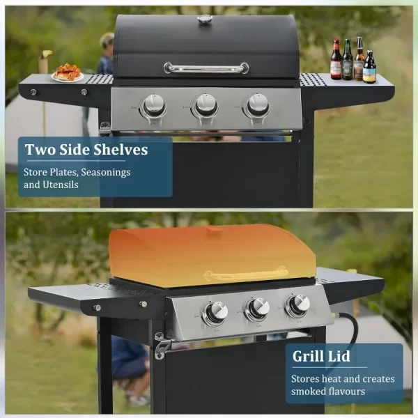 3-Burner Propane Gas BBQ Grill - Image 4