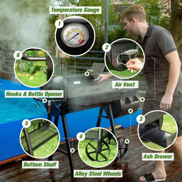 Charcoal Grill with Offset Smoker - Image 3