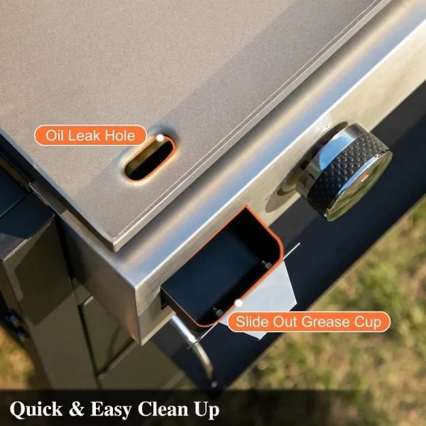3-Burner Flat Top Propane Griddle Grill with Lid - Image 6