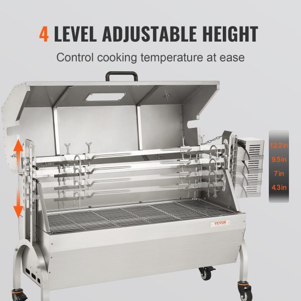 Stainless Steel Rotisserie Grill with Hooded Cover - Image 3