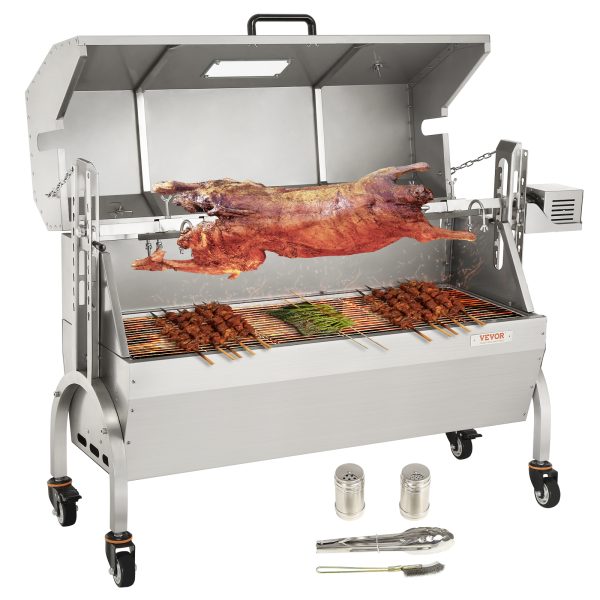 Stainless Steel Rotisserie Grill with Hooded Cover - Image 2