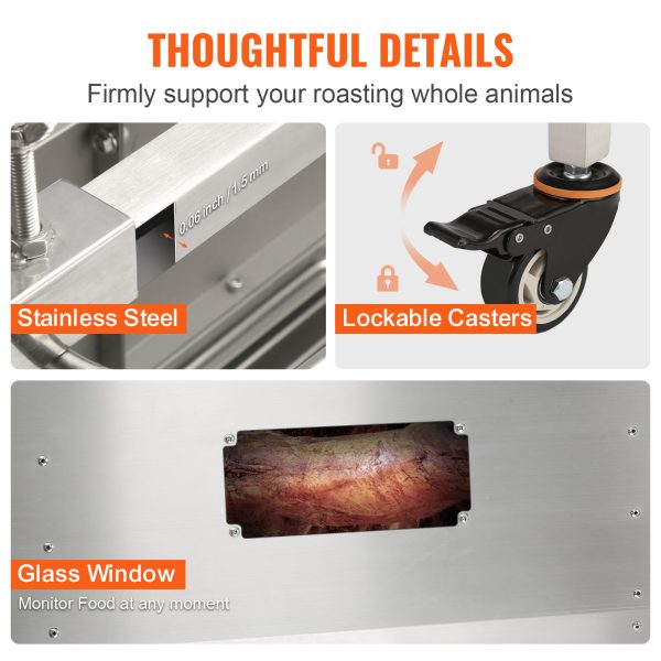 Stainless Steel Rotisserie Grill with Hooded Cover - Image 5