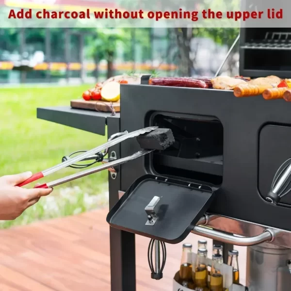 Extra Large Charcoal Grill with Adjustable Trays, Ideal for Backyard BBQs and Camping - Image 5