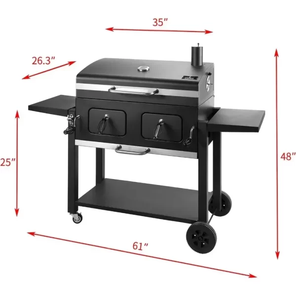 Extra Large Charcoal Grill with Adjustable Trays, Ideal for Backyard BBQs and Camping - Image 6