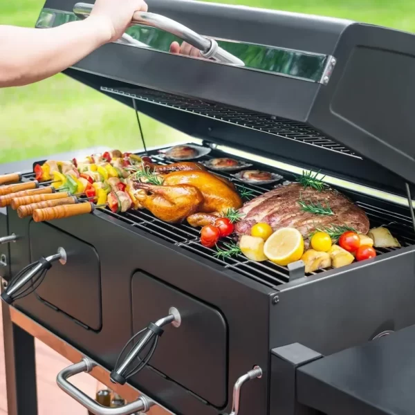 Extra Large Charcoal Grill with Adjustable Trays, Ideal for Backyard BBQs and Camping - Image 3