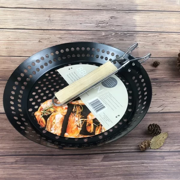Stainless Steel Non-stick Folding BBQ Grill Tray - Image 3