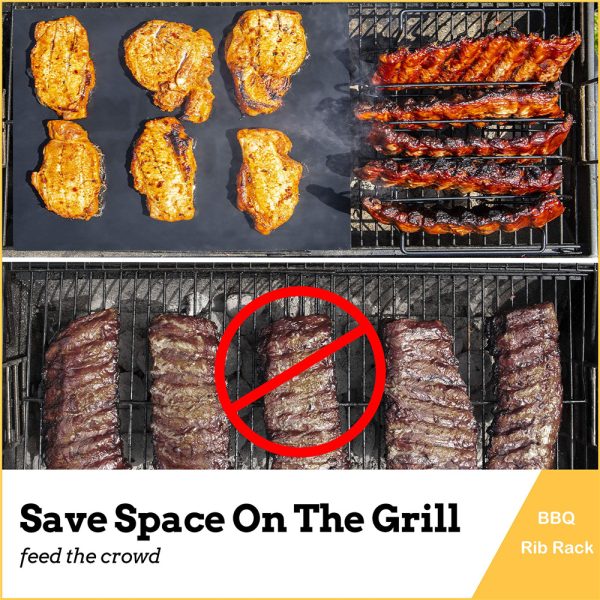 Non-Stick BBQ Rib Rack Stand - Image 4