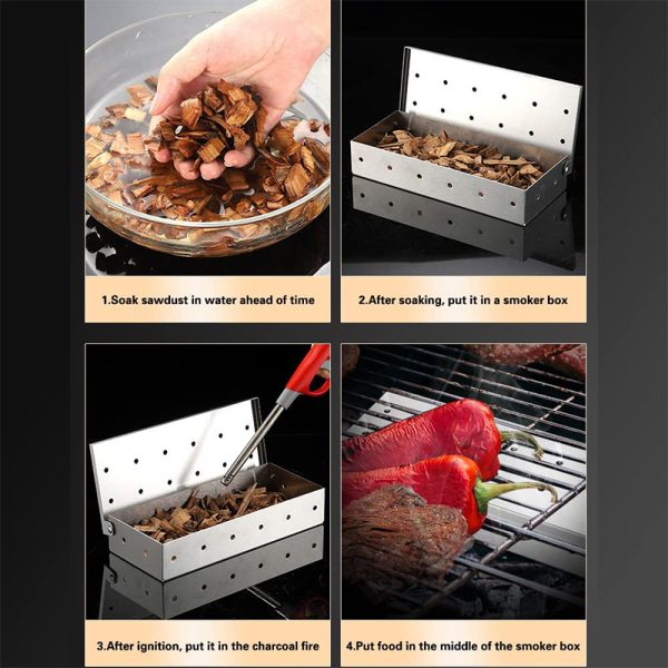 Stainless Steel Smoker Box for Gas or Charcoal Grill - Image 6