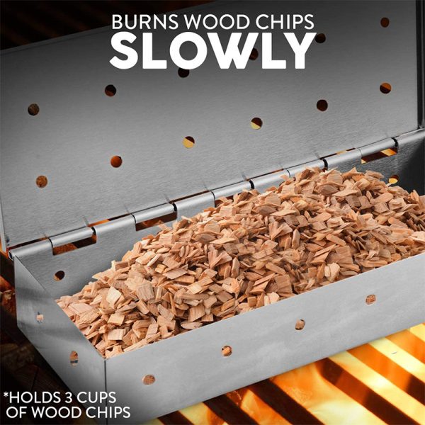 Stainless Steel Smoker Box for Gas or Charcoal Grill - Image 2