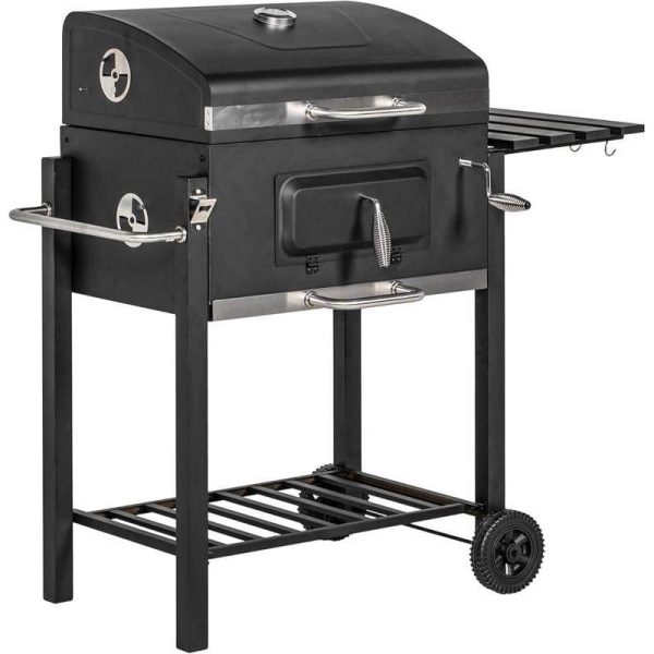Portable Charcoal BBQ Grill with Side Table and Storage Shelf - Image 7