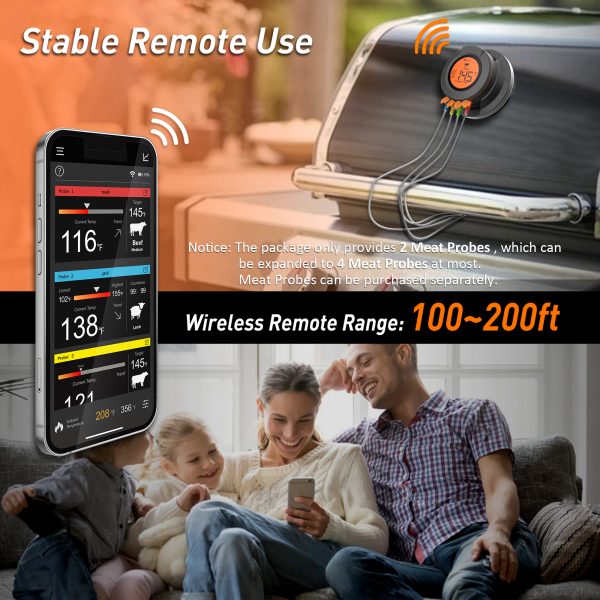 Wireless Bluetooth BBQ Thermometer with Smart Digital Probes - Image 4