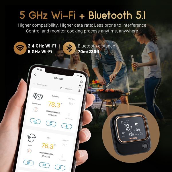 Bluetooth & Wi-Fi Smart BBQ Thermometer with 4/6 Probes - Image 9