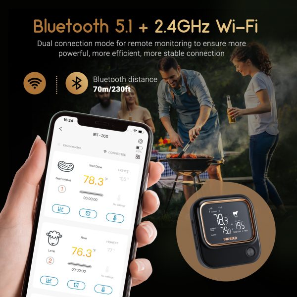 Bluetooth & Wi-Fi Smart BBQ Thermometer with 4/6 Probes - Image 8