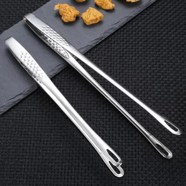 304 Stainless Steel Long Handle Kitchen Tongs - Image 2