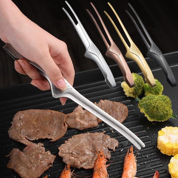 Premium Stainless Steel Korean BBQ Grill Tongs - Image 5