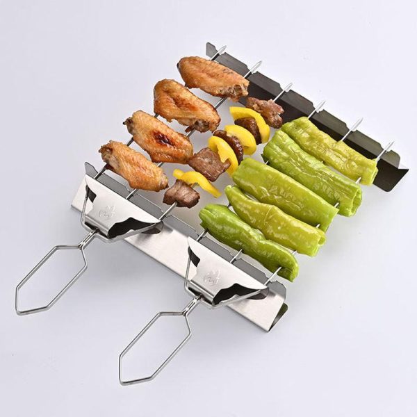 Triple-Headed Stainless Steel BBQ Skewers Set