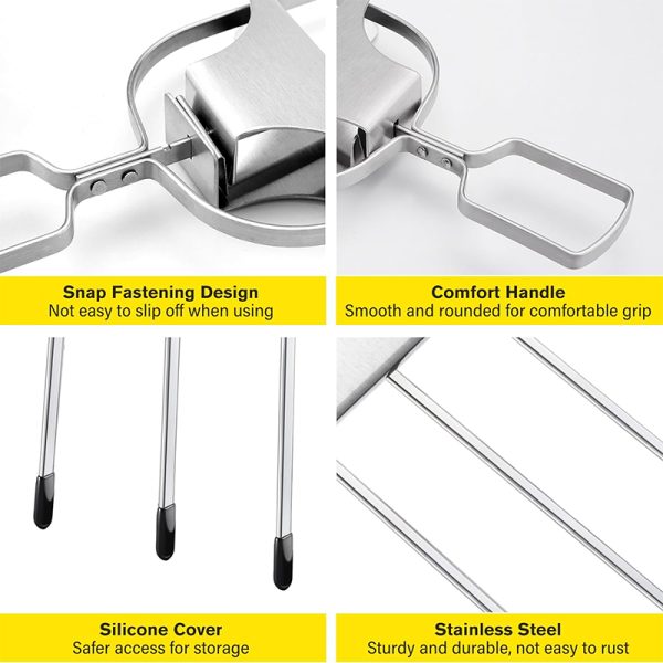 Triple-Headed Stainless Steel BBQ Skewers Set - Image 5