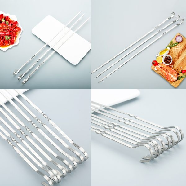 12-Piece Stainless Steel Kabob Skewers - Image 2