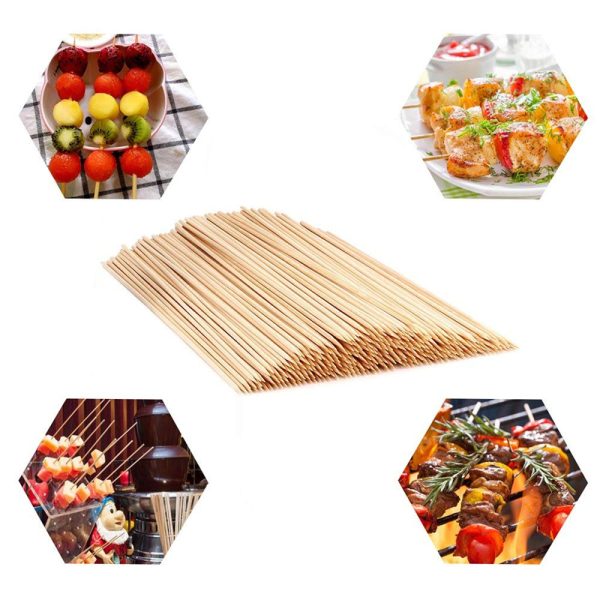 Natural Bamboo BBQ Skewers for Grilling & Barbecue - Image 4