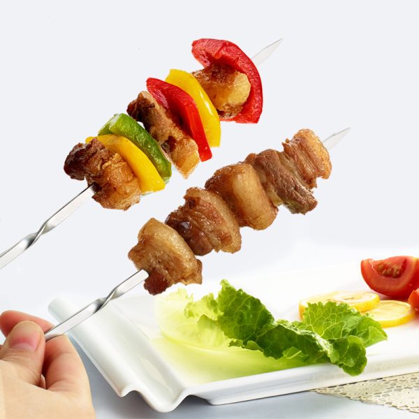 10Pcs Stainless Steel BBQ Skewers - Image 2