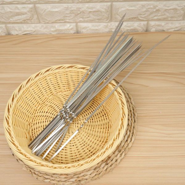 10Pcs Stainless Steel BBQ Skewers
