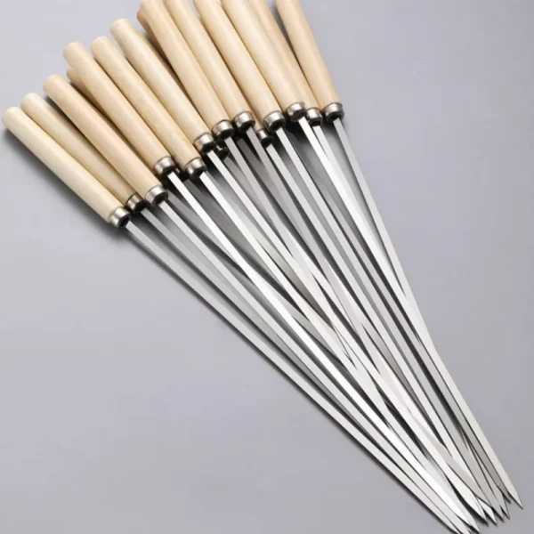 10pcs Stainless Steel BBQ Skewers - Image 4