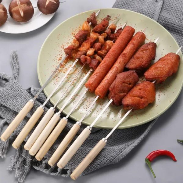 10pcs Stainless Steel BBQ Skewers