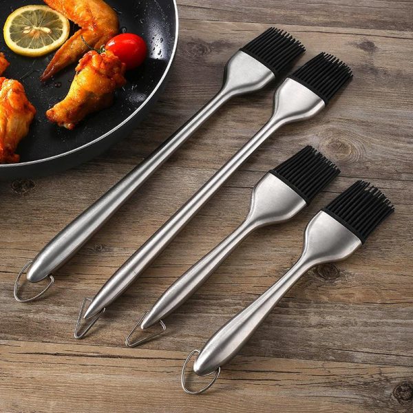 Silicone BBQ Basting Brush with Stainless Steel Handle