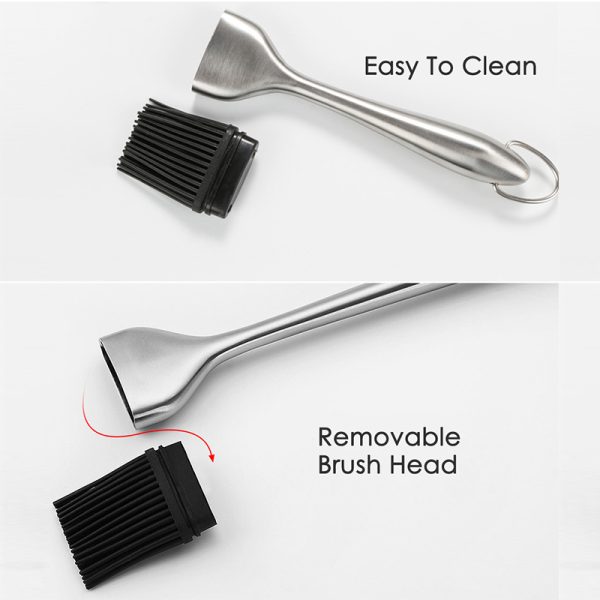 Silicone BBQ Basting Brush with Stainless Steel Handle - Image 5