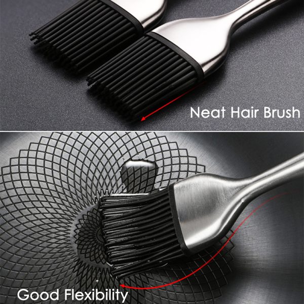 Silicone BBQ Basting Brush with Stainless Steel Handle - Image 3