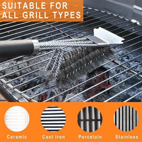 18-Inch Grill Brush and Scraper with Deluxe Handle - Image 7